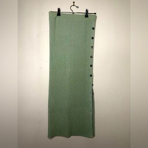 Tory Burch Lurex Skirt in sage green with metallic thread size Medium